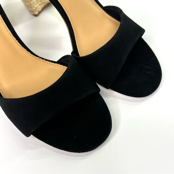 NEW Anthropologie Soludos Tall Capri Suede Heels 10 Black - Picture 6 of 16